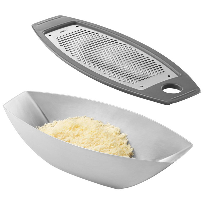 Zack Rallador Queso Parna 5,5x9x20,5 cm con Tapa y Recipiente para Servir